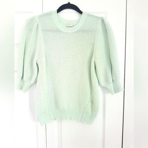 Gentle fawn soft puff sleeve summer knit